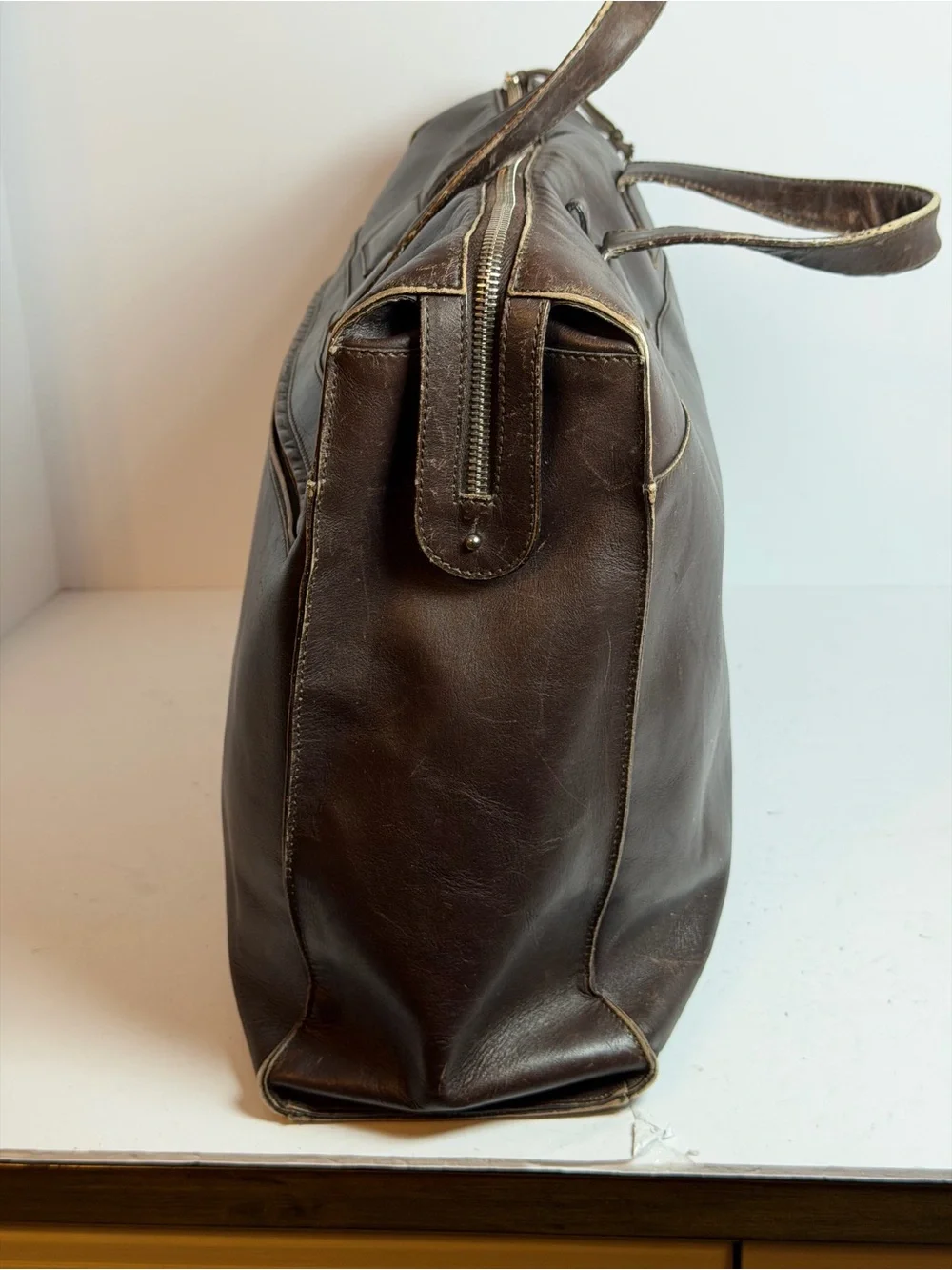 Vintage Salvatore Ferragamo Brown Leather Business Bag